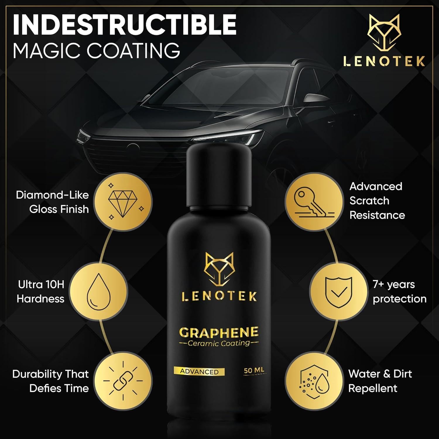 Recubrimiento Cerámico de Grafeno Lenotek 50ml - Protección 7 Años