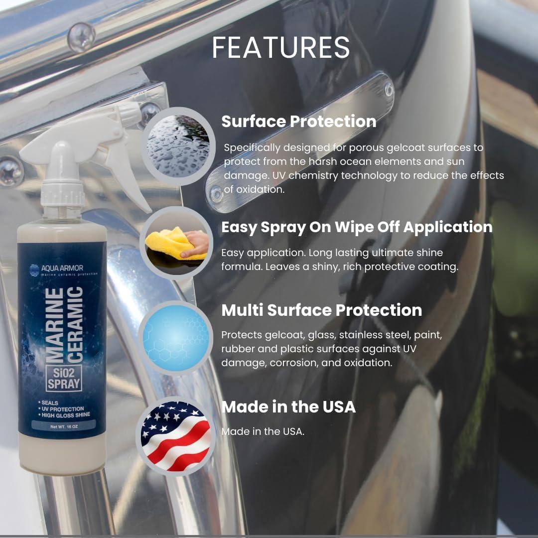 Spray Cerámico Si02 Marino Aqua Armor 16 oz - Protección UV