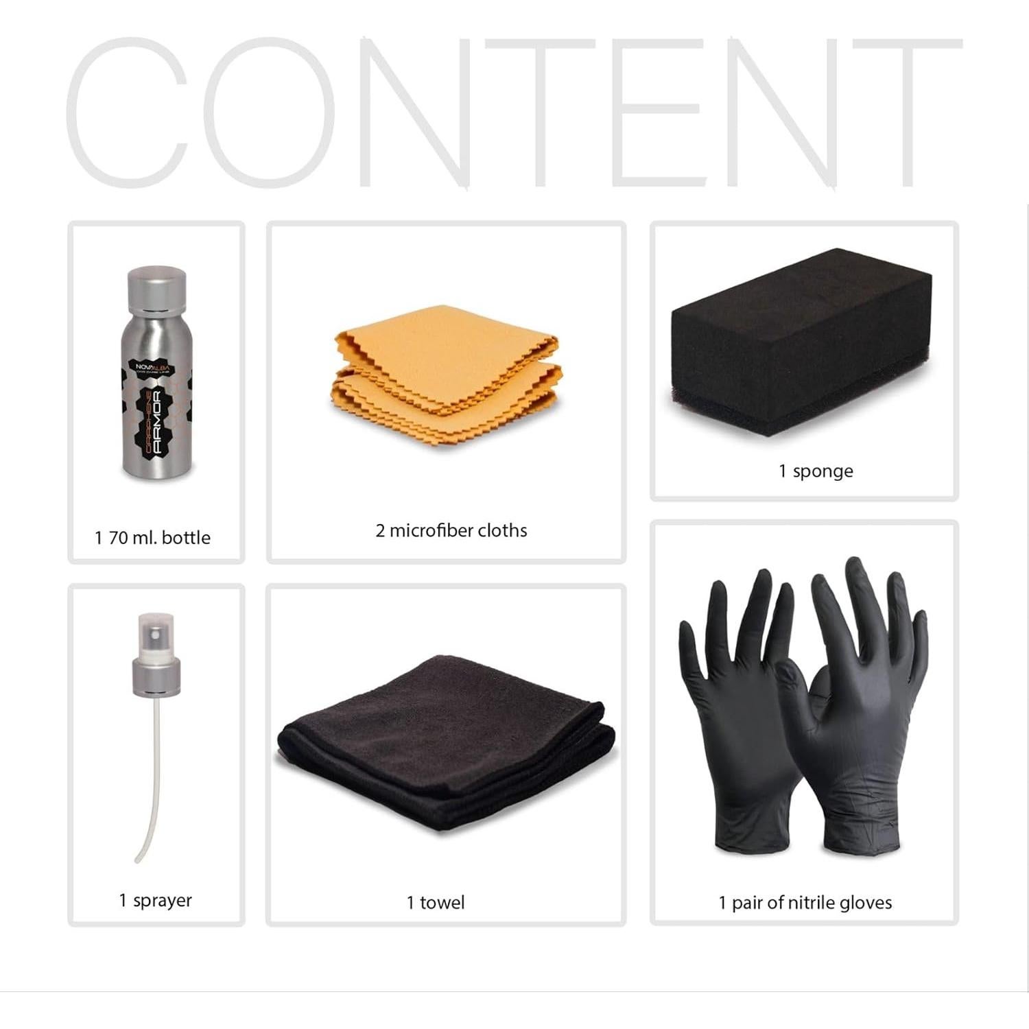 Kit Recubrimiento Cerámico de Grafeno Nova Alba 70ml - Protección 5 Años