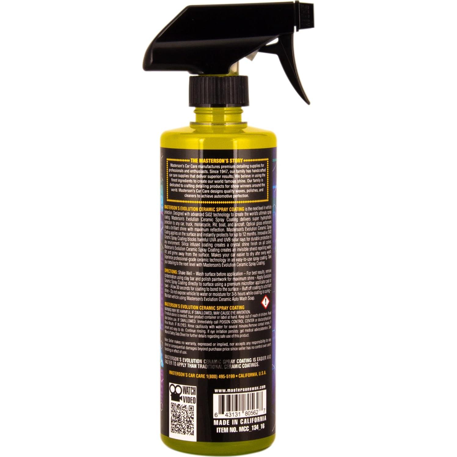 Recubrimiento Cerámico en Spray Masterson Si02 473 ml - Hidrofóbico