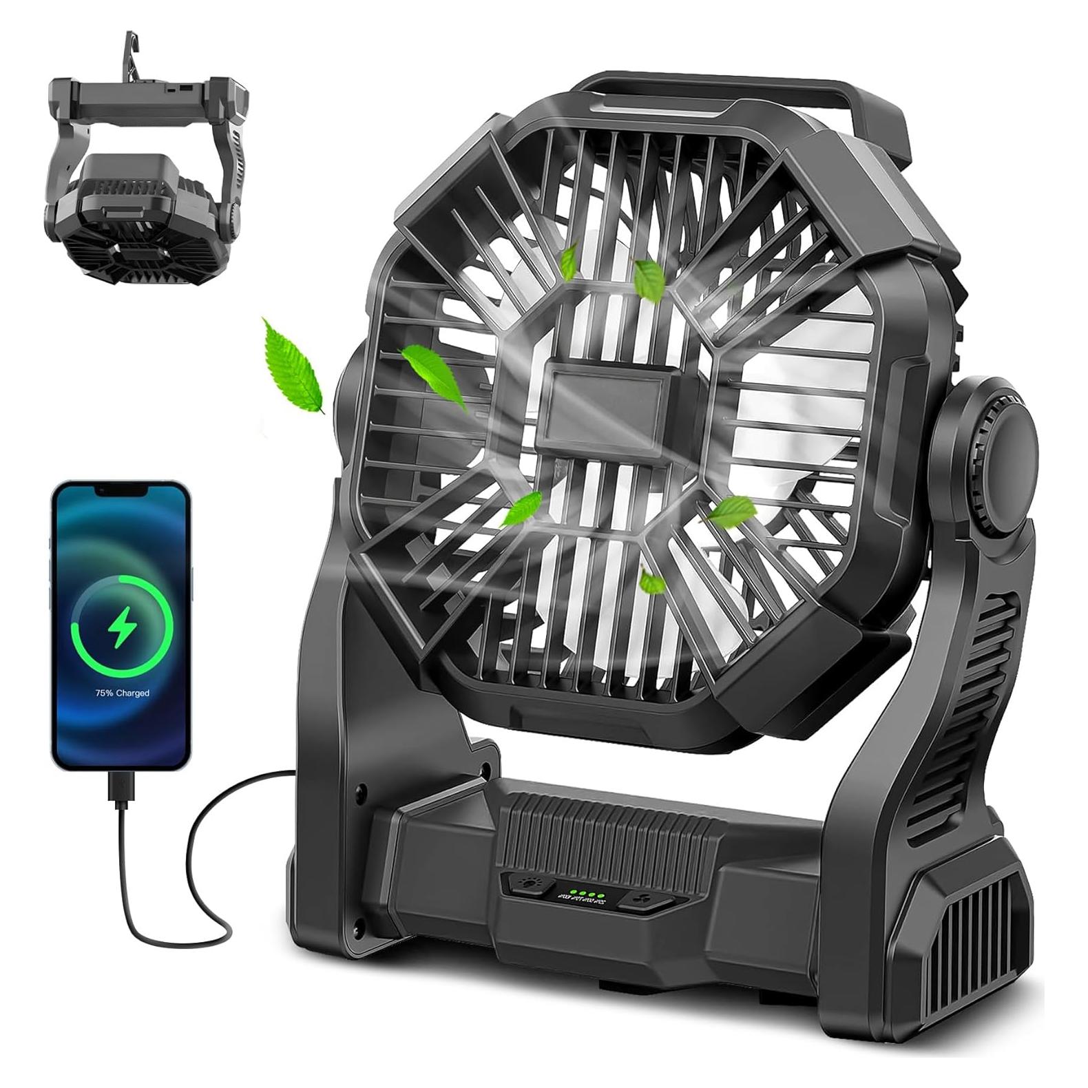 Ventilador Portátil CONBOLA X23-PRO 20400mAh USB C LED