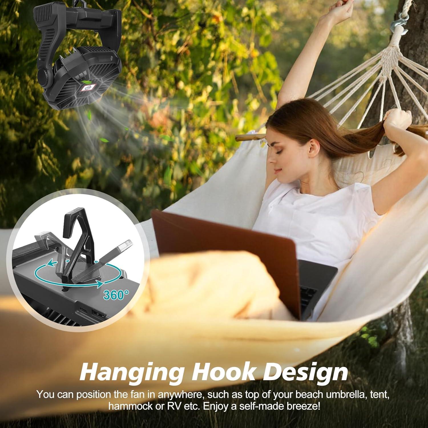 Ventilador Portátil CONBOLA X23-PRO 20400mAh USB C LED