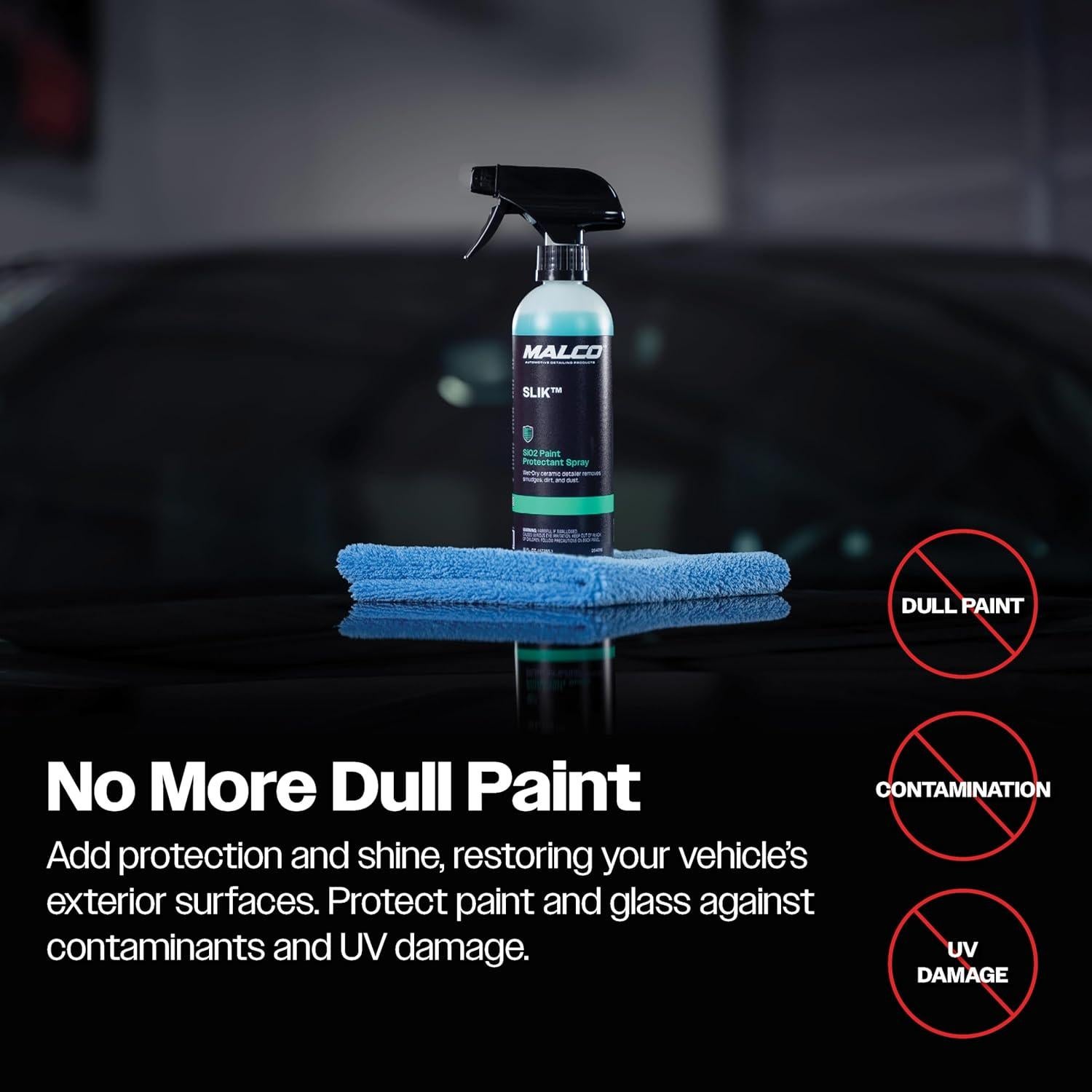 Spray de Protección de Pintura Malco SLIK SiO2 473ml con Toalla