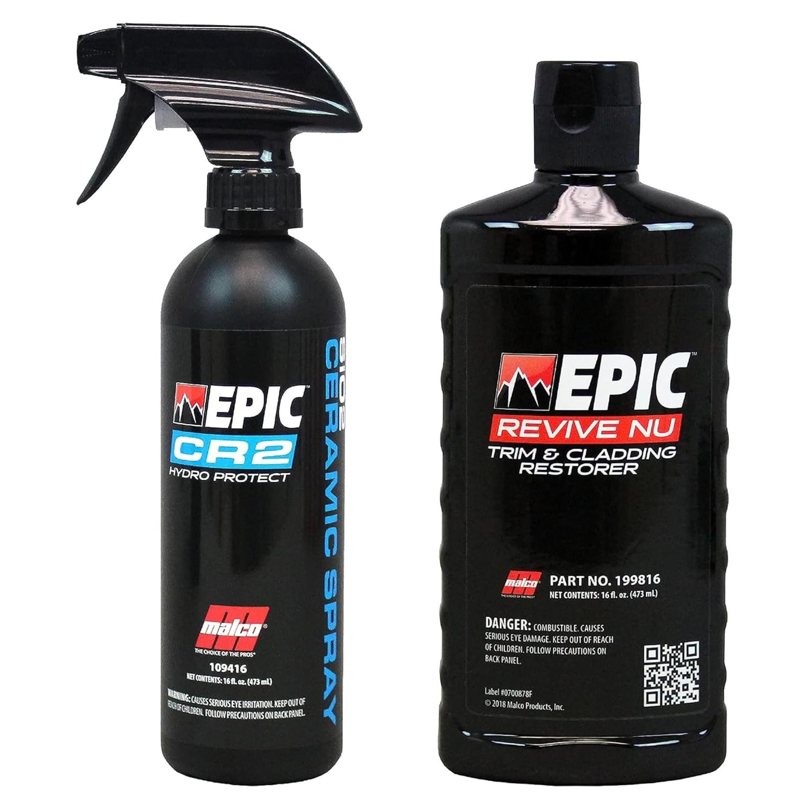 Paquete Spray Cerámico Malco Epic CR2 + Restaurador Epic Revive