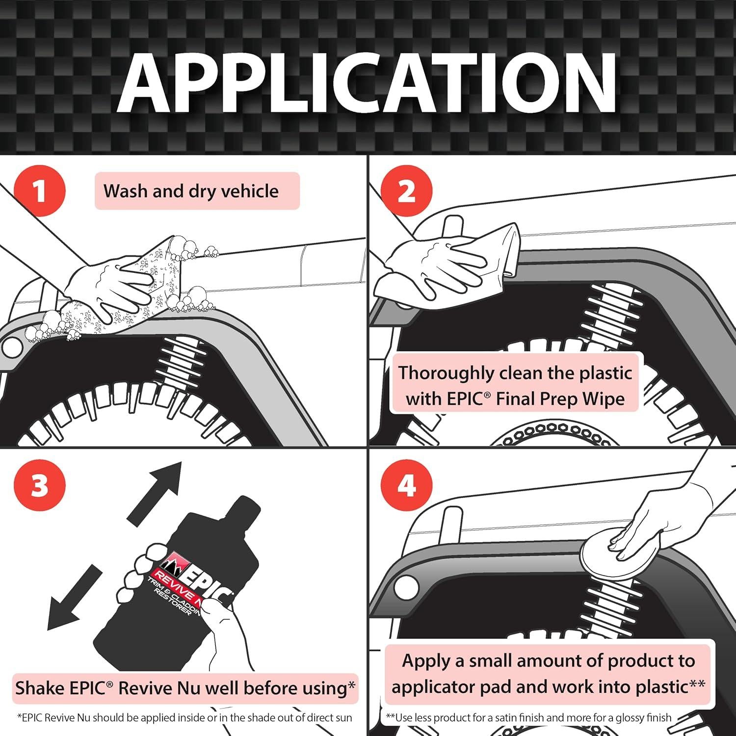 Restaurador de Plástico Malco Epic Revive 473ml - Acabado Negro