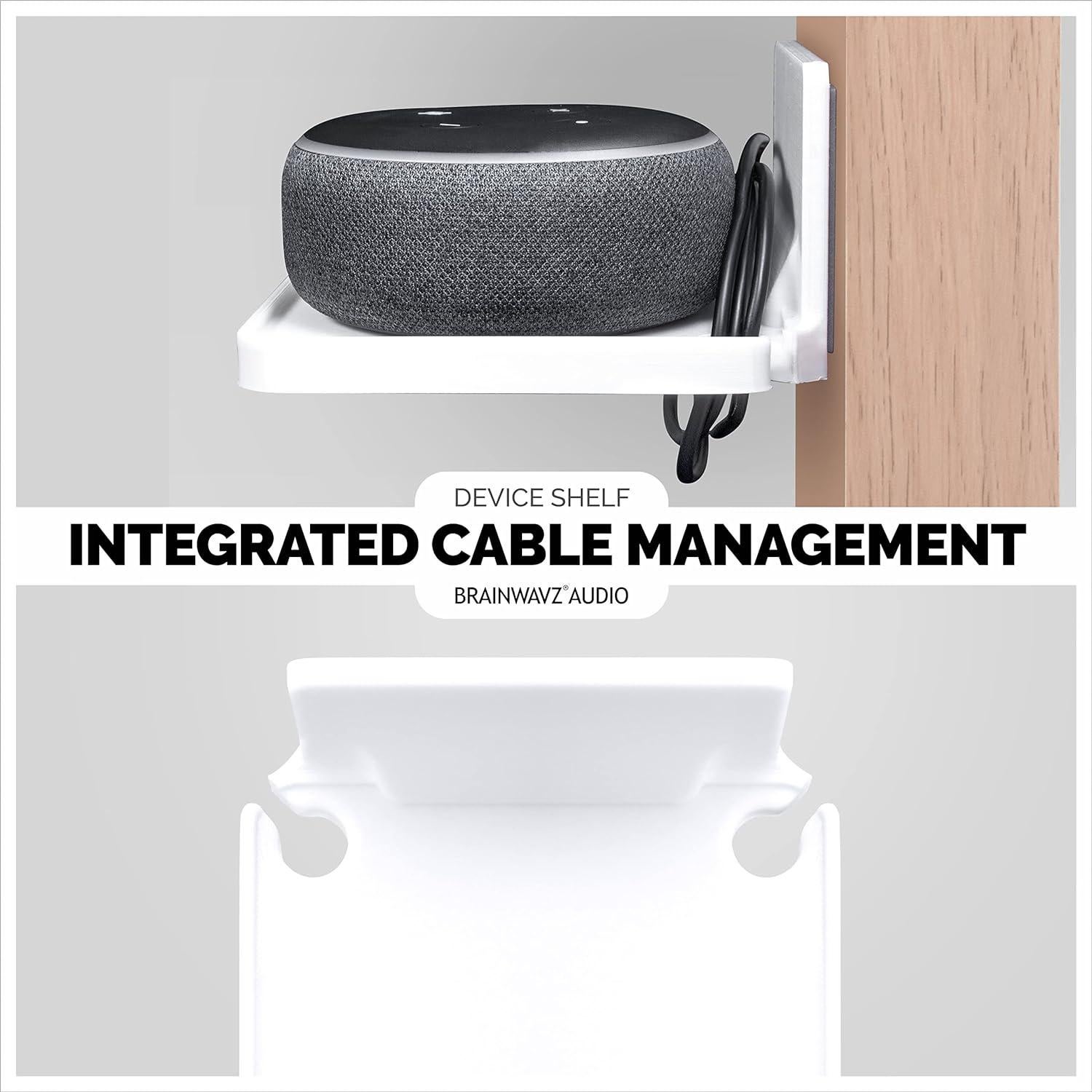 Estante de pared BRAINWAVZ blanco para cámaras y altavoces