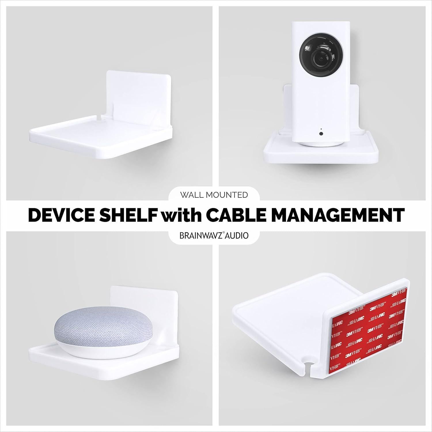 Estante de pared BRAINWAVZ blanco para cámaras y altavoces