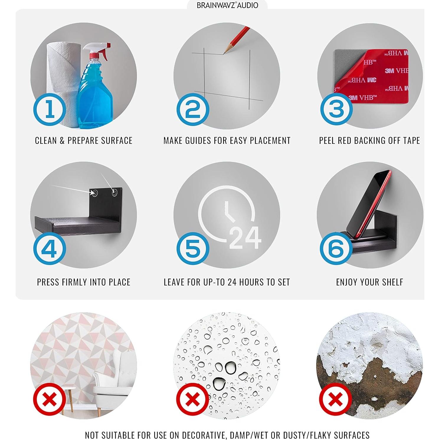 Estante de pared BRAINWAVZ blanco para cámaras y altavoces