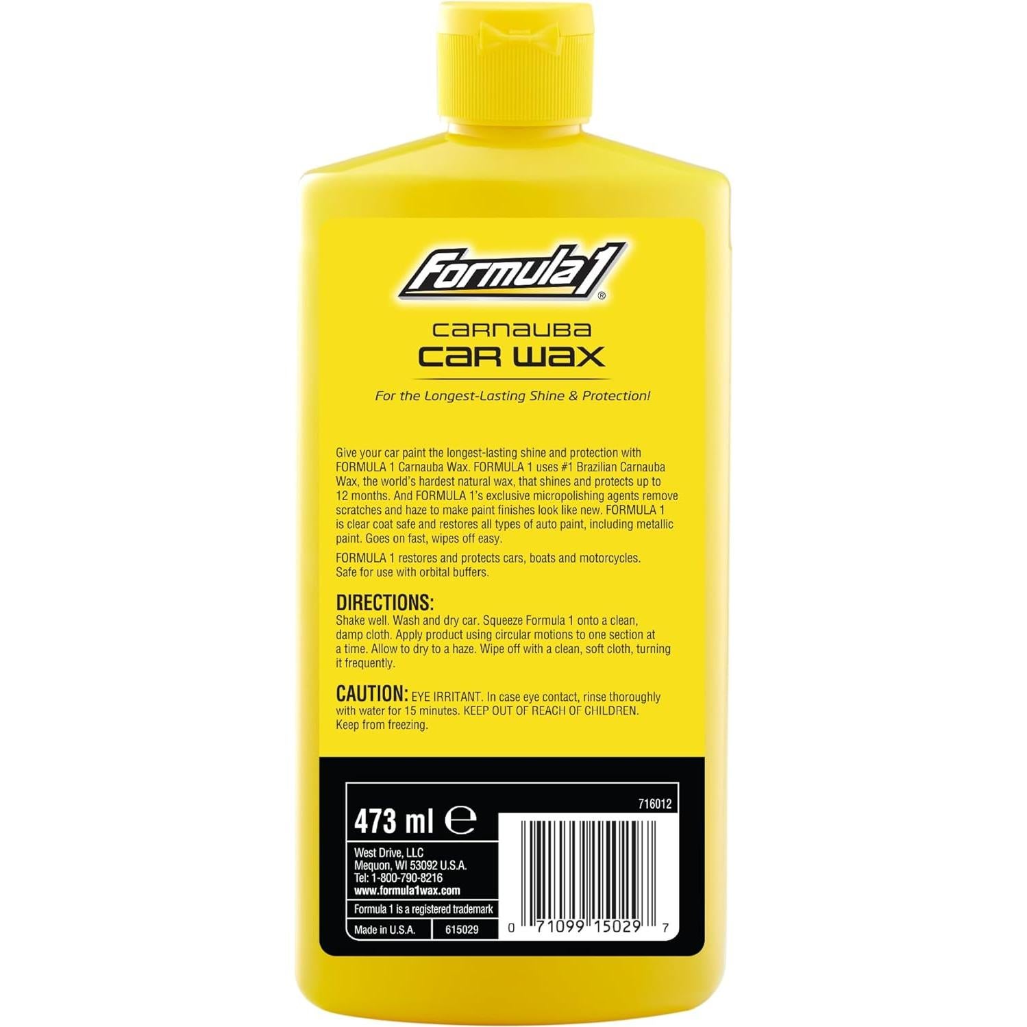 Cera Líquida de Carnauba Formula 1 453.6 g - Brillo Alto y Protección