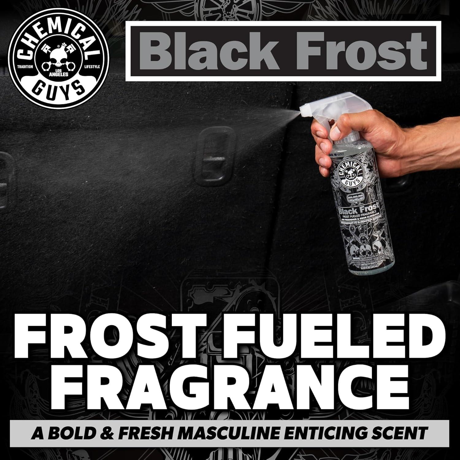 Aromatizante de Aire Chemical Guys Black Frost 473 ml - Eliminador de Olores
