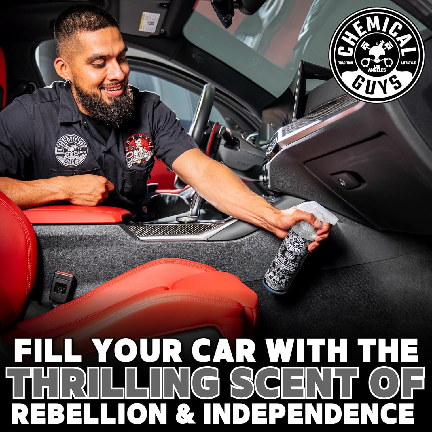 Aromatizante de Aire Chemical Guys Black Frost 473 ml - Eliminador de Olores