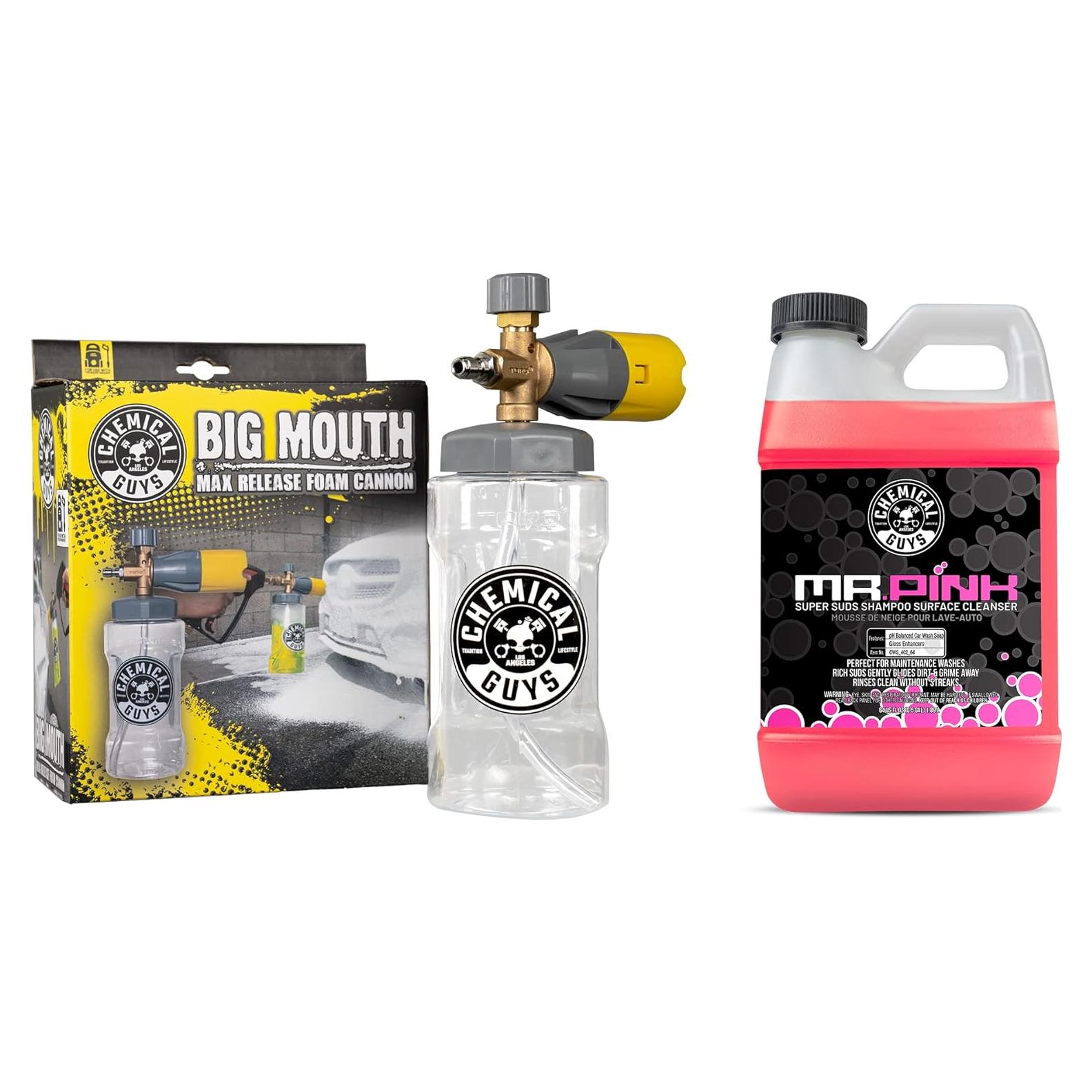 Kit Jabón Espumoso Mr. Pink 1.89L + Cañón de Espuma Chemical Guys