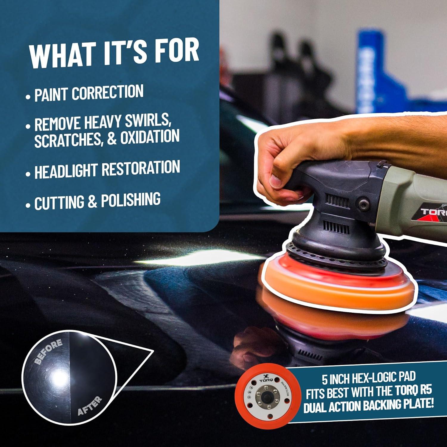 Pad de Pulido Corte Medio Chemical Guys Hex-Logic Naranja 13.97 cm 3 Pzs