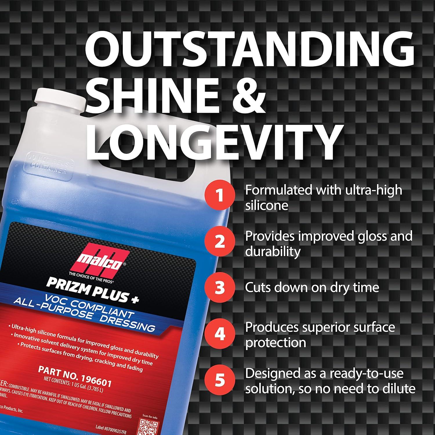 Malco Prizm Plus Dressing Multiusos 3.4kg - Brillo y Protección