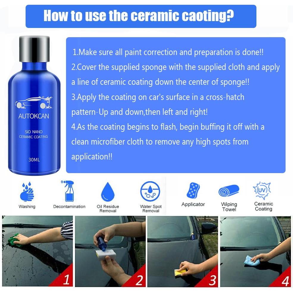 Recubrimiento Cerámico Nano 9H Autokcan 30ML Hidrofóbico