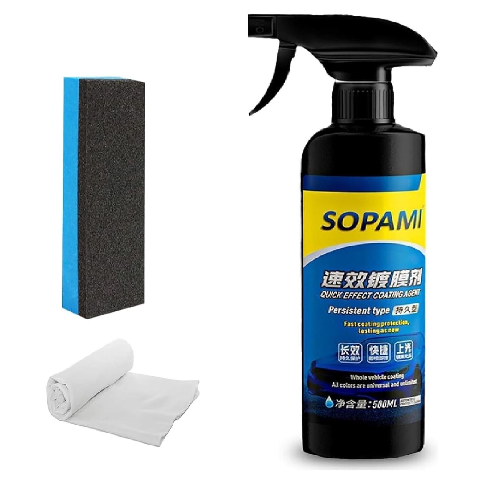 Spray de Cera para Automóviles Sopami 500ml - Aplicación Rápida