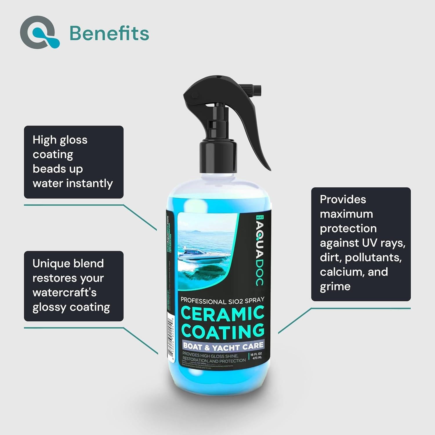 Spray Cerámico AquaDoc para Barcos 16oz - Protección UV y Brillo