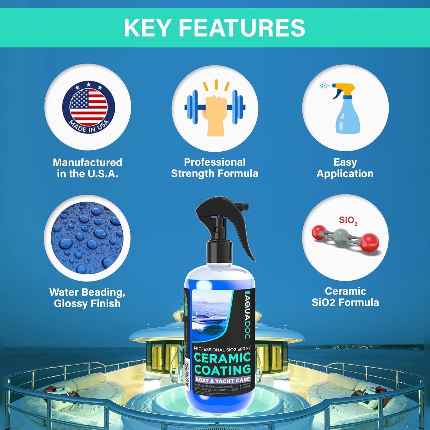 Spray Cerámico AquaDoc para Barcos 16oz - Protección UV y Brillo