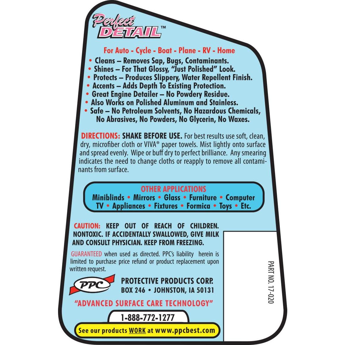 Pulidor en Spray PPC Perfect Detail 0.64kg - Limpia y Protege UV