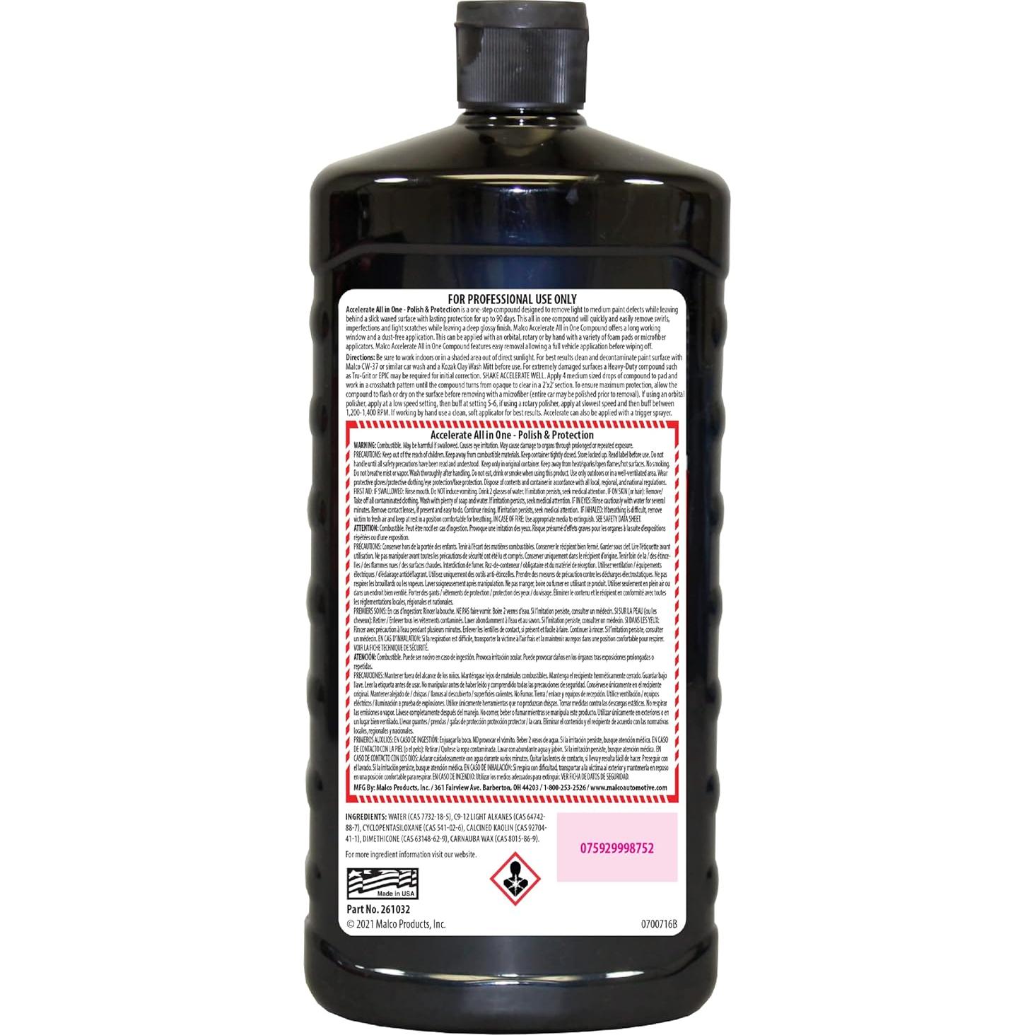 Malco Accelerate Pulido y Protección Automotriz 1 Paso 261032