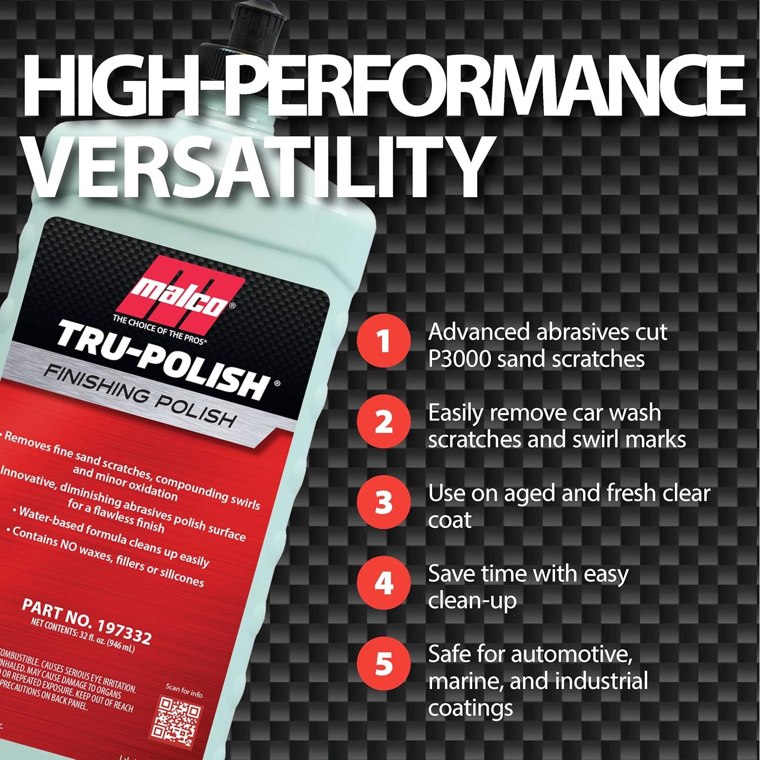 Malco Tru-Polish Pulidor Automotriz 0.95 L - Removedor Rayones