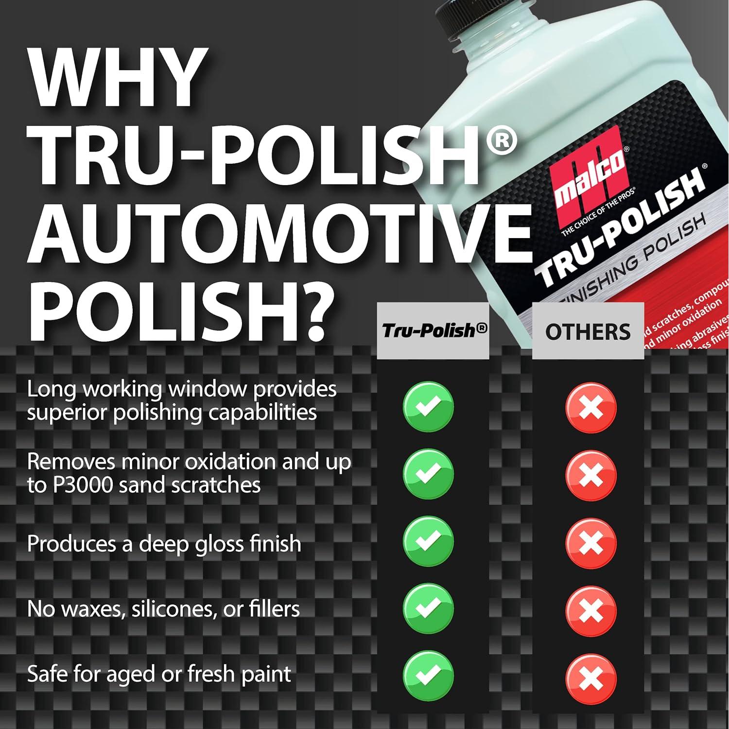 Malco Tru-Polish Pulidor Automotriz 0.95 L - Removedor Rayones