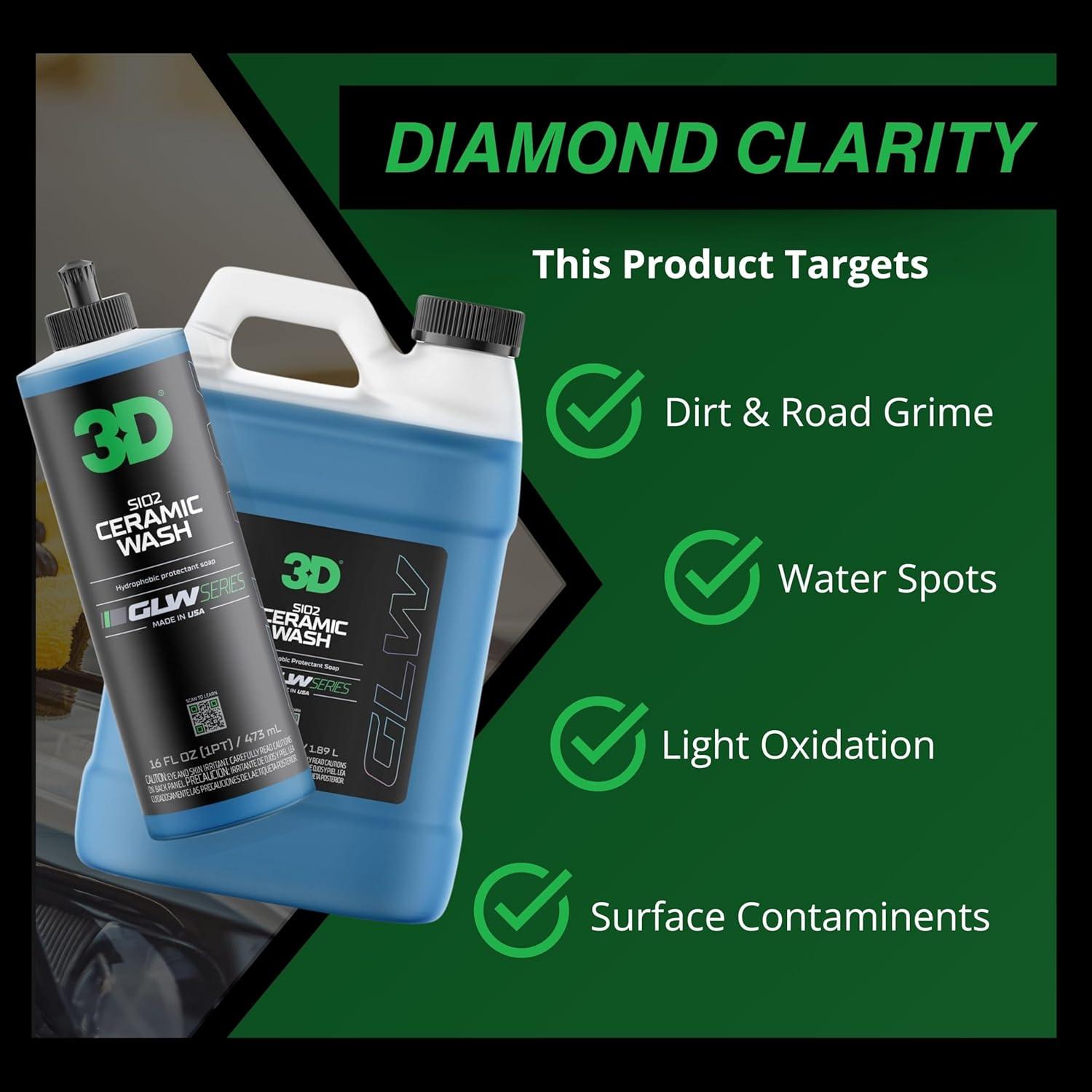 Jabón Cerámico SiO2 3D GLW para Lavado de Autos 1 Galón
