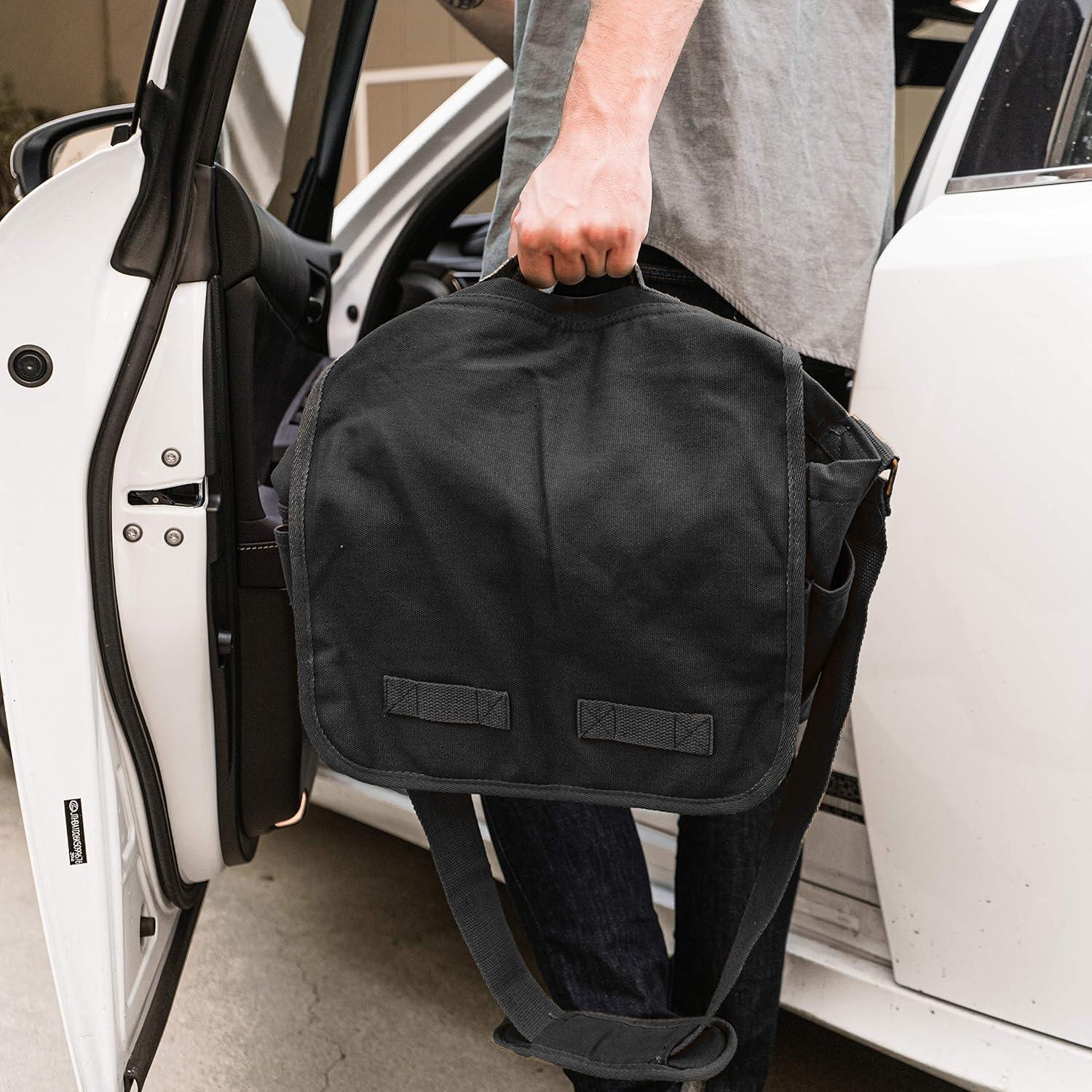 Bolsa Mensajera Vintage Sweetbriar - Lona Algodón Negra