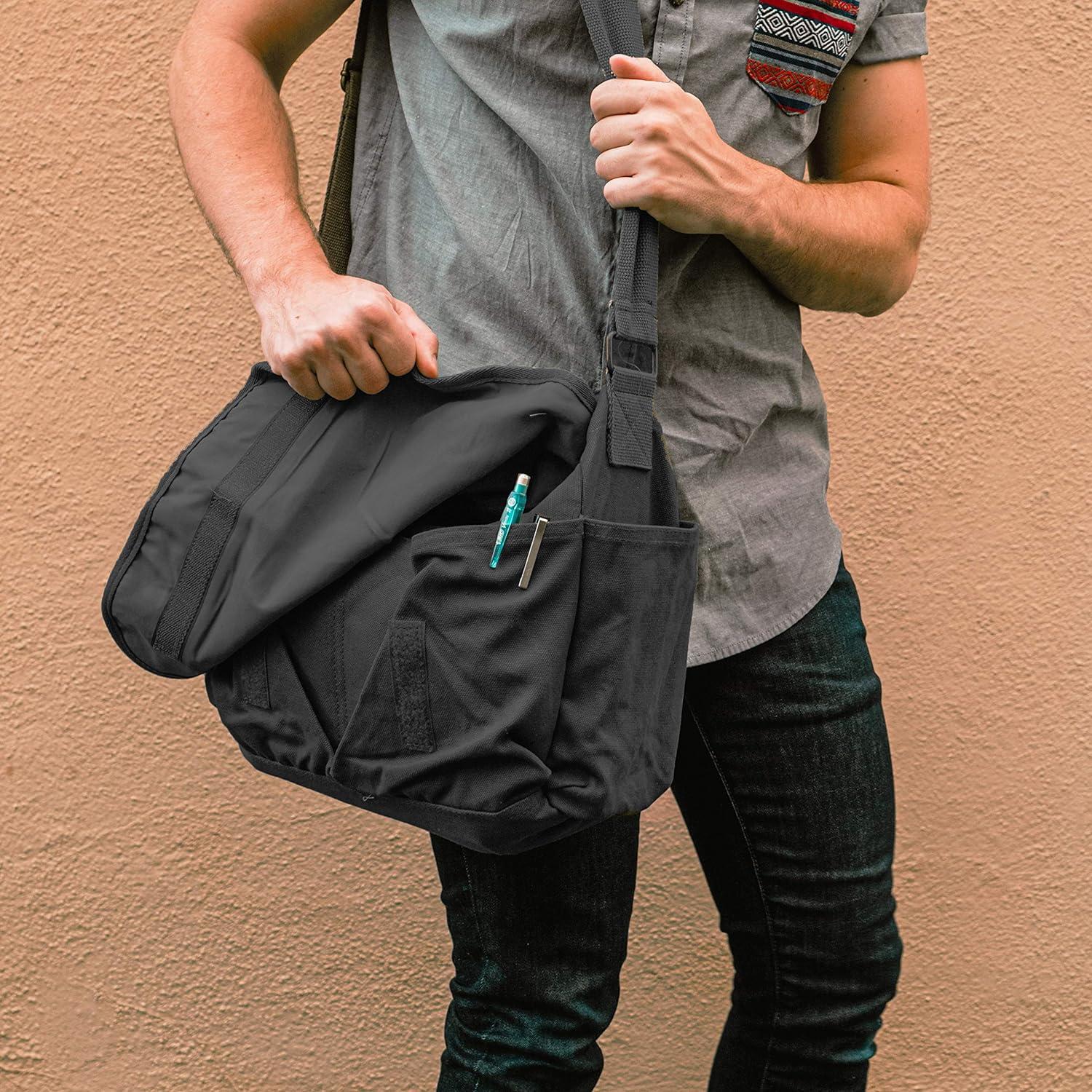 Bolsa Mensajera Vintage Sweetbriar - Lona Algodón Negra