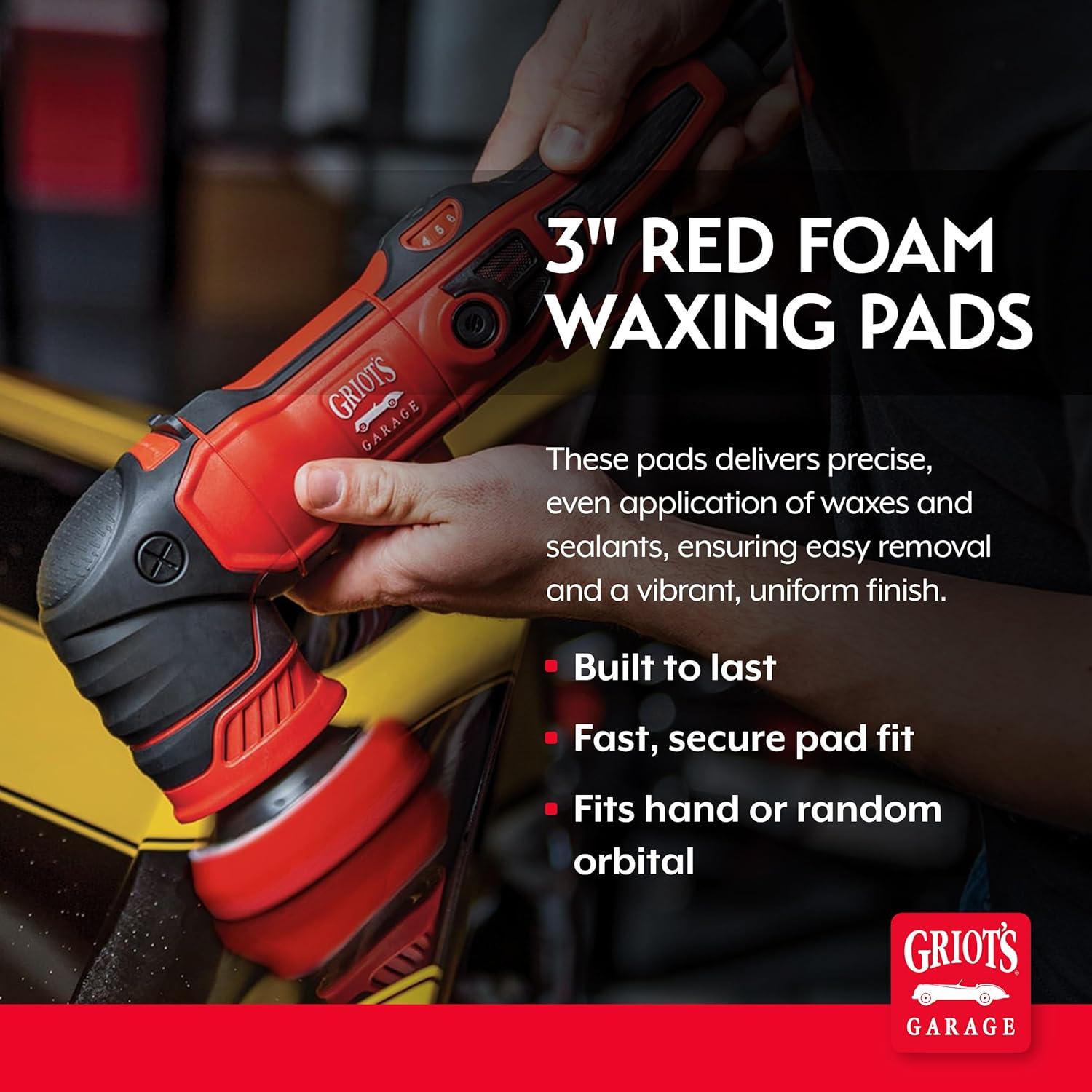 Almohadillas de Cera de Espuma Roja Griot's Garage 3" Juego de 3