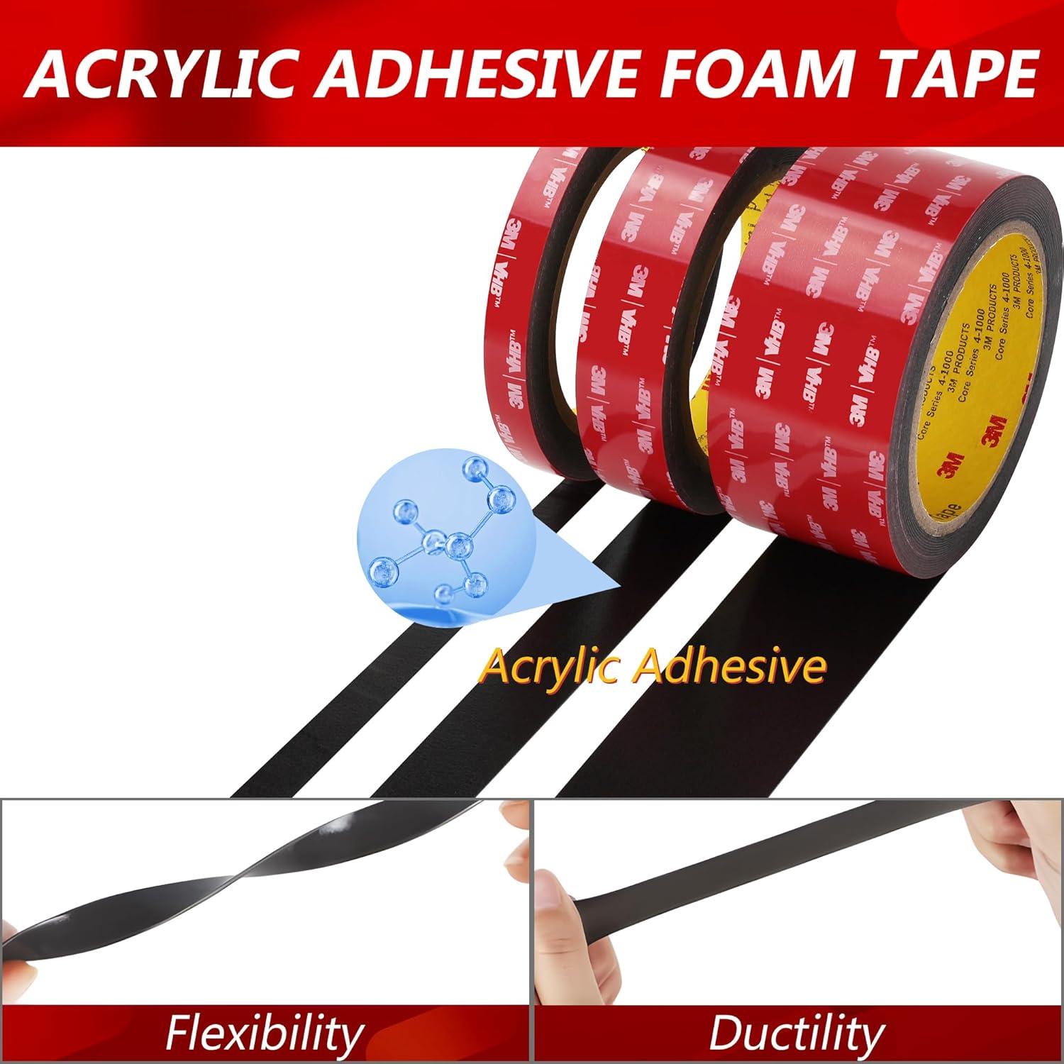 Cinta Doble Cara 3M VHB 5925 Negra 1.27 cm x 5.49 m