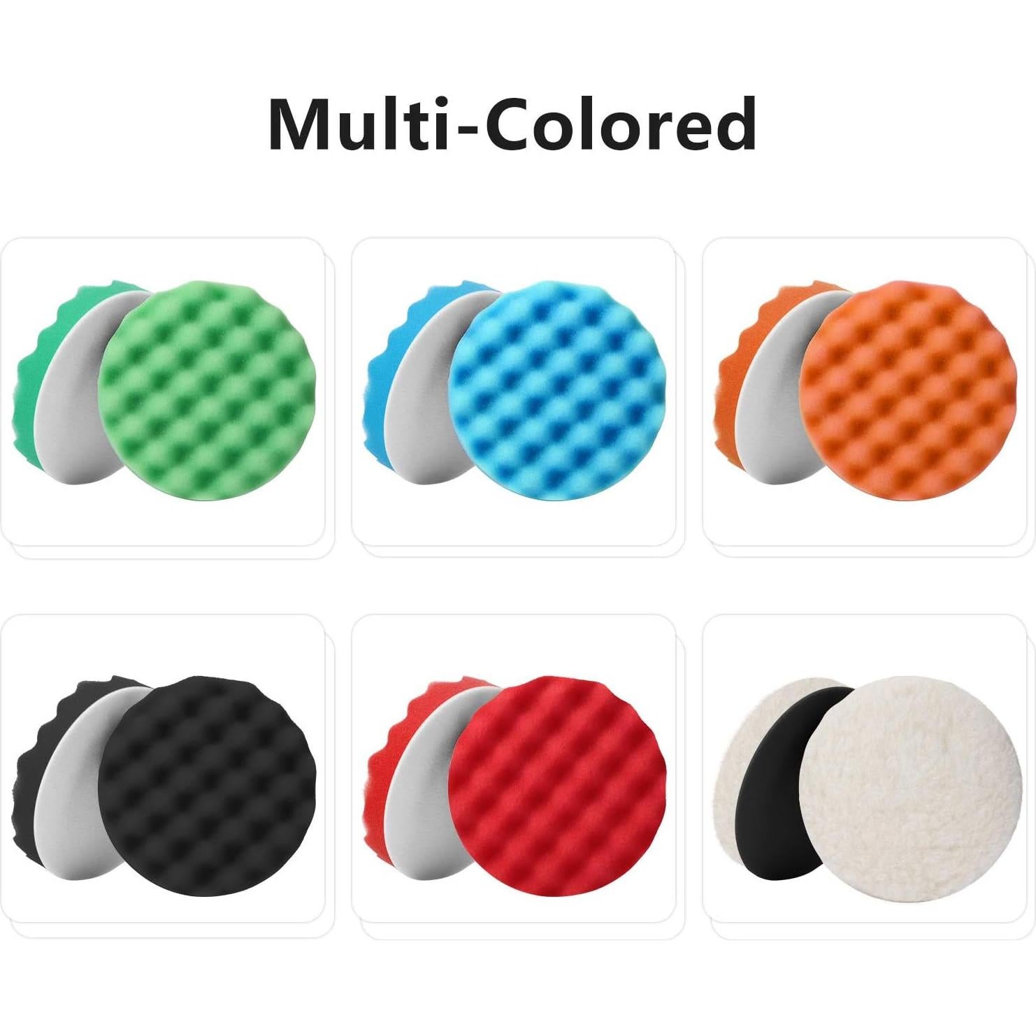 Kit de Pulido BBTO 12 Piezas 15.24 cm Almohadillas de Espuma y Lana