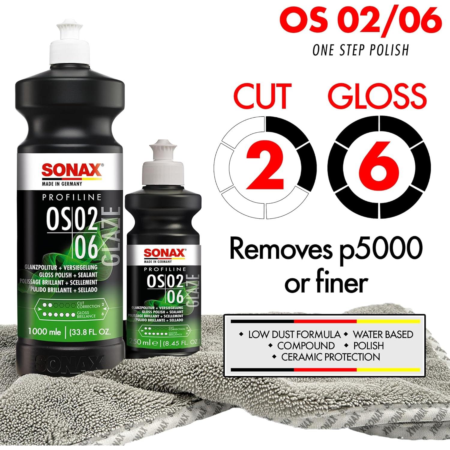 Pulidor Cerámico SONAX 250ml | Eliminación de Rayones y Brillo