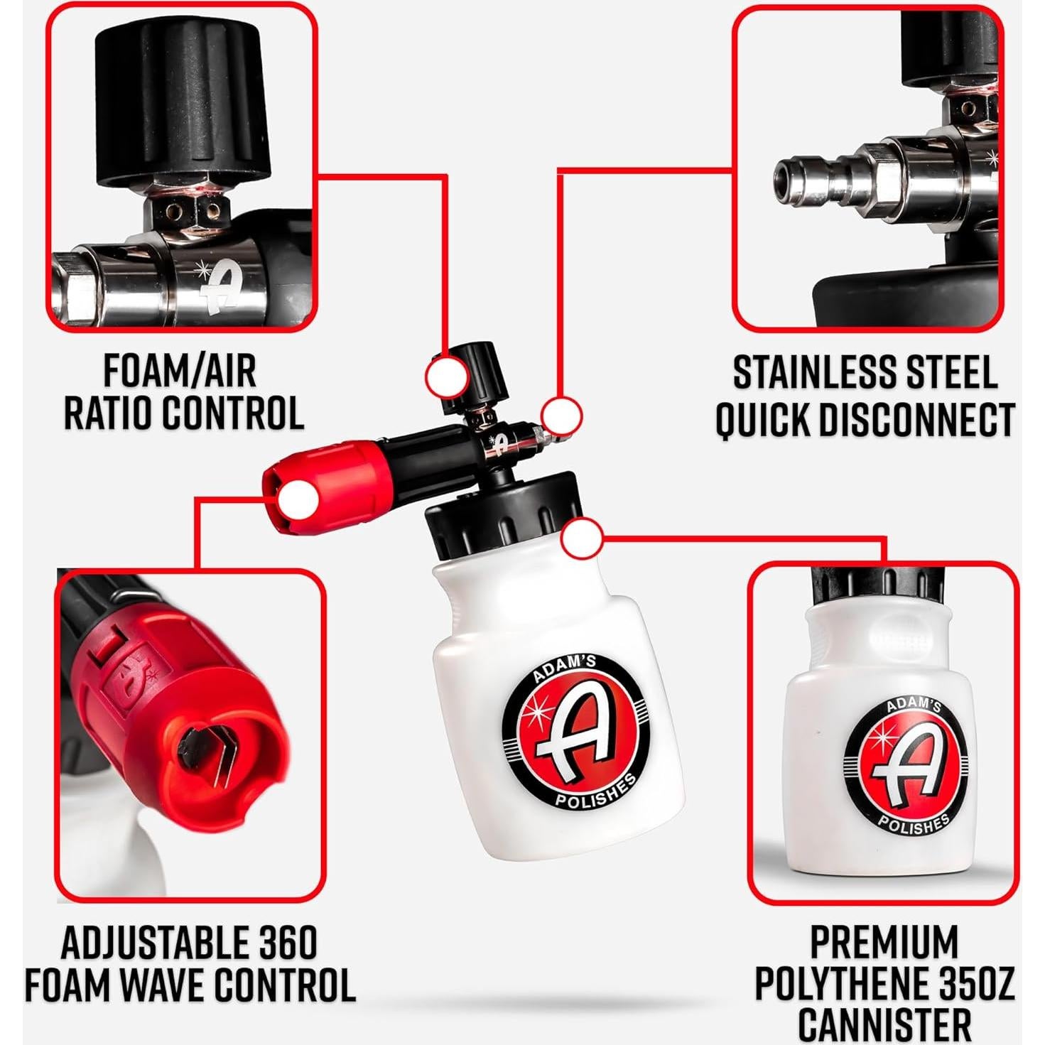 Cañón de Espuma Premium Adam's Polishes 0.95L para Lavado