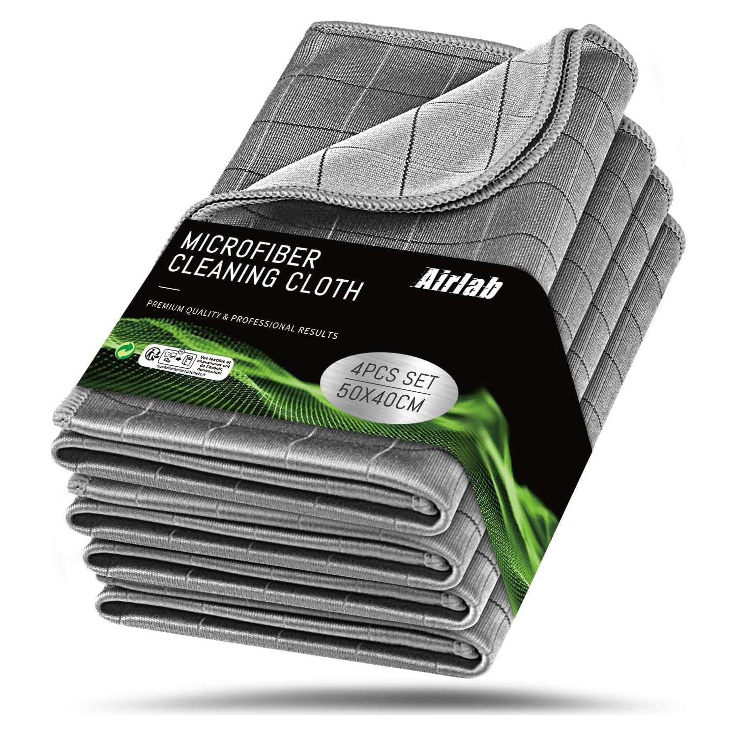 Toallas de Microfibra Airlab 50.8x40.6cm Paquete de 4 Gris