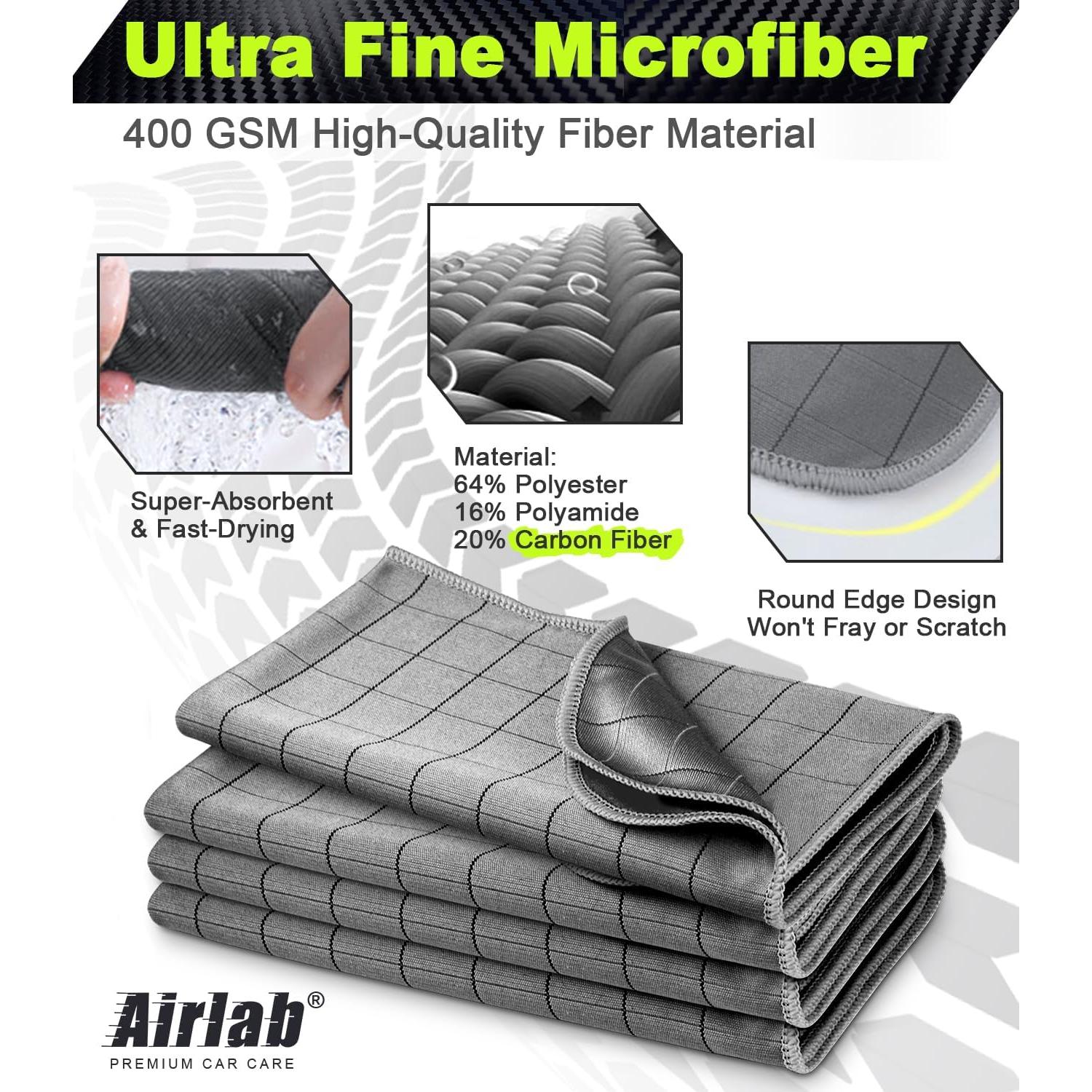 Toallas de Microfibra Airlab 50.8x40.6cm Paquete de 4 Gris