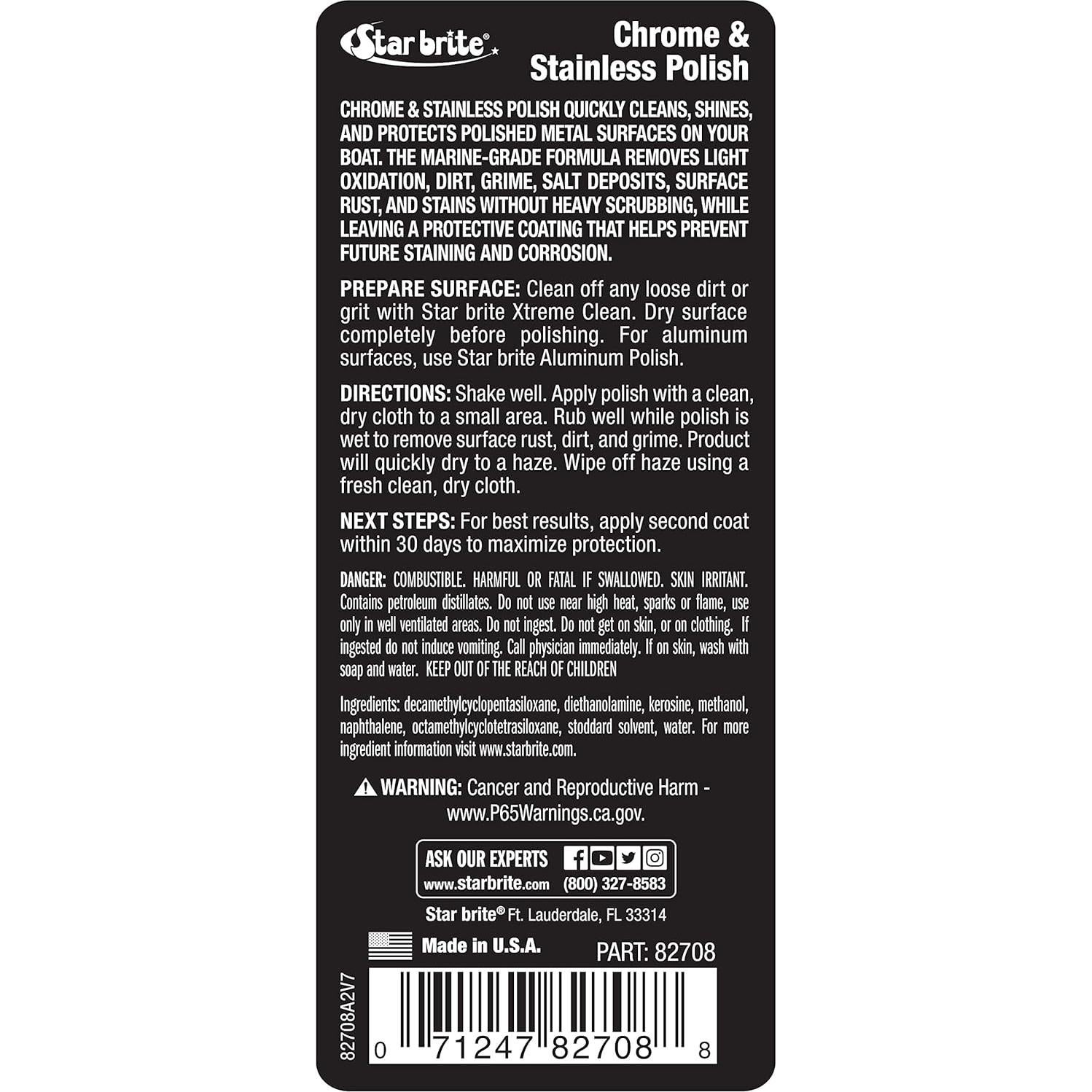 Pulidor de Cromo y Acero Inoxidable Star Brite 082708 - Grado Marino