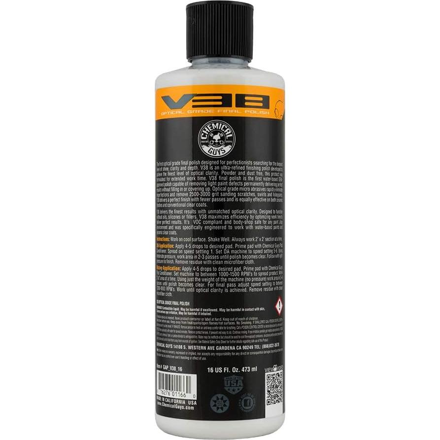 Pulido Final Óptico Chemical Guys V38 16 oz - Blanco
