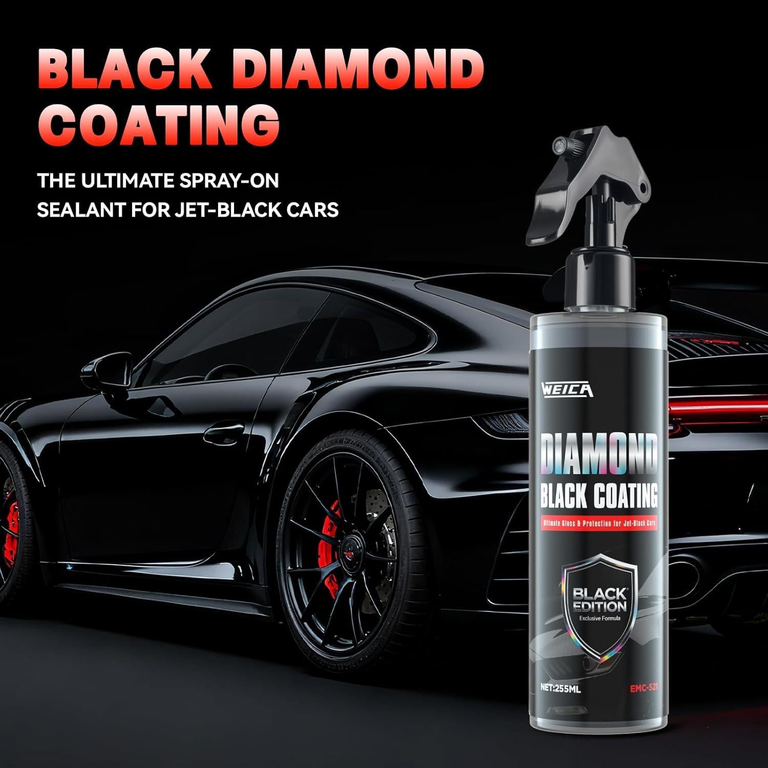 Spray Recubrimiento Cerámico Black Diamond 255ml para Coches Negros