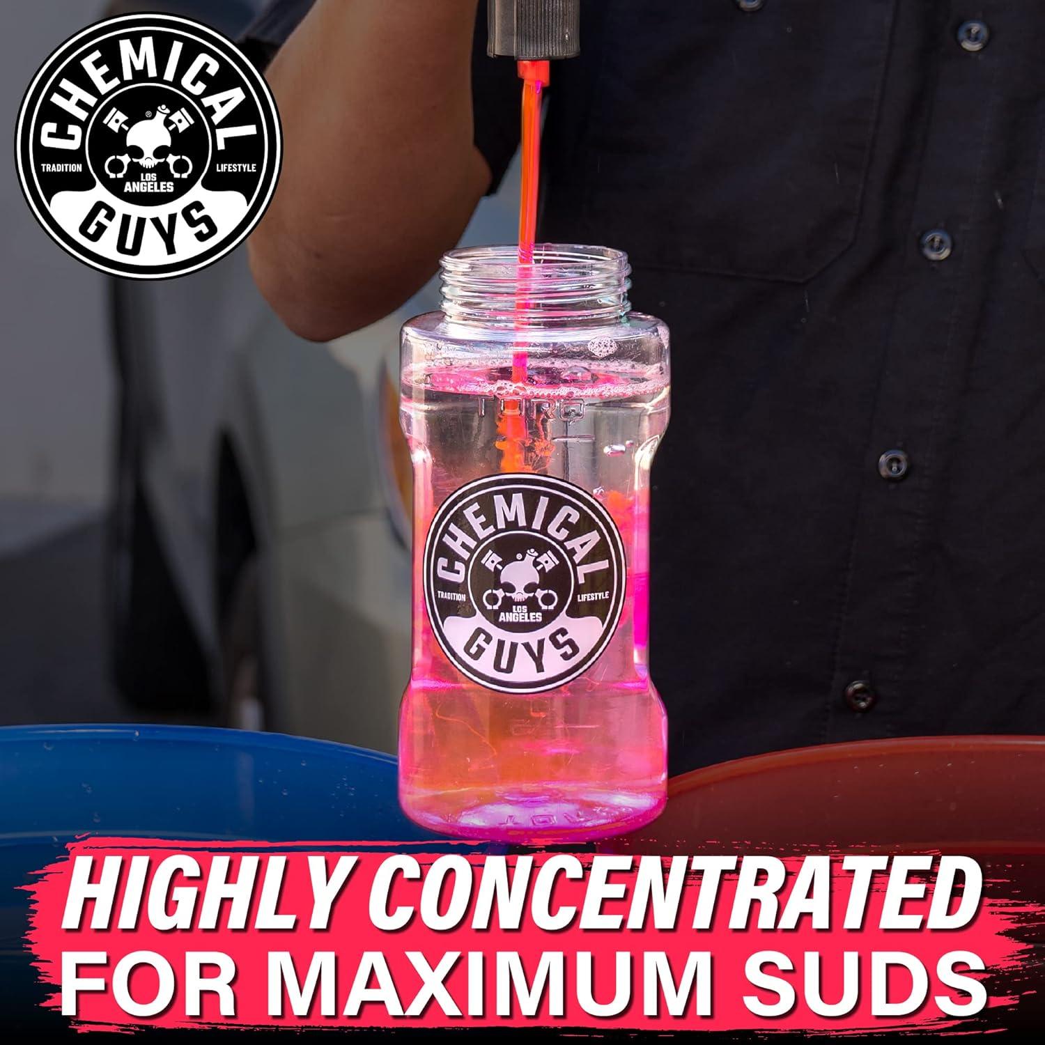 Jabón de Lavado Espumoso Chemical Guys Maxi Suds II 16 oz Cereza + Mitón