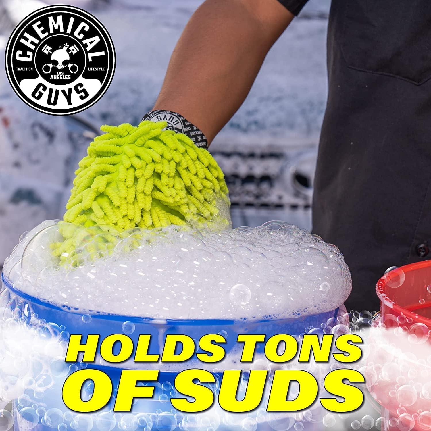 Jabón de Lavado Espumoso Chemical Guys Maxi Suds II 16 oz Cereza + Mitón