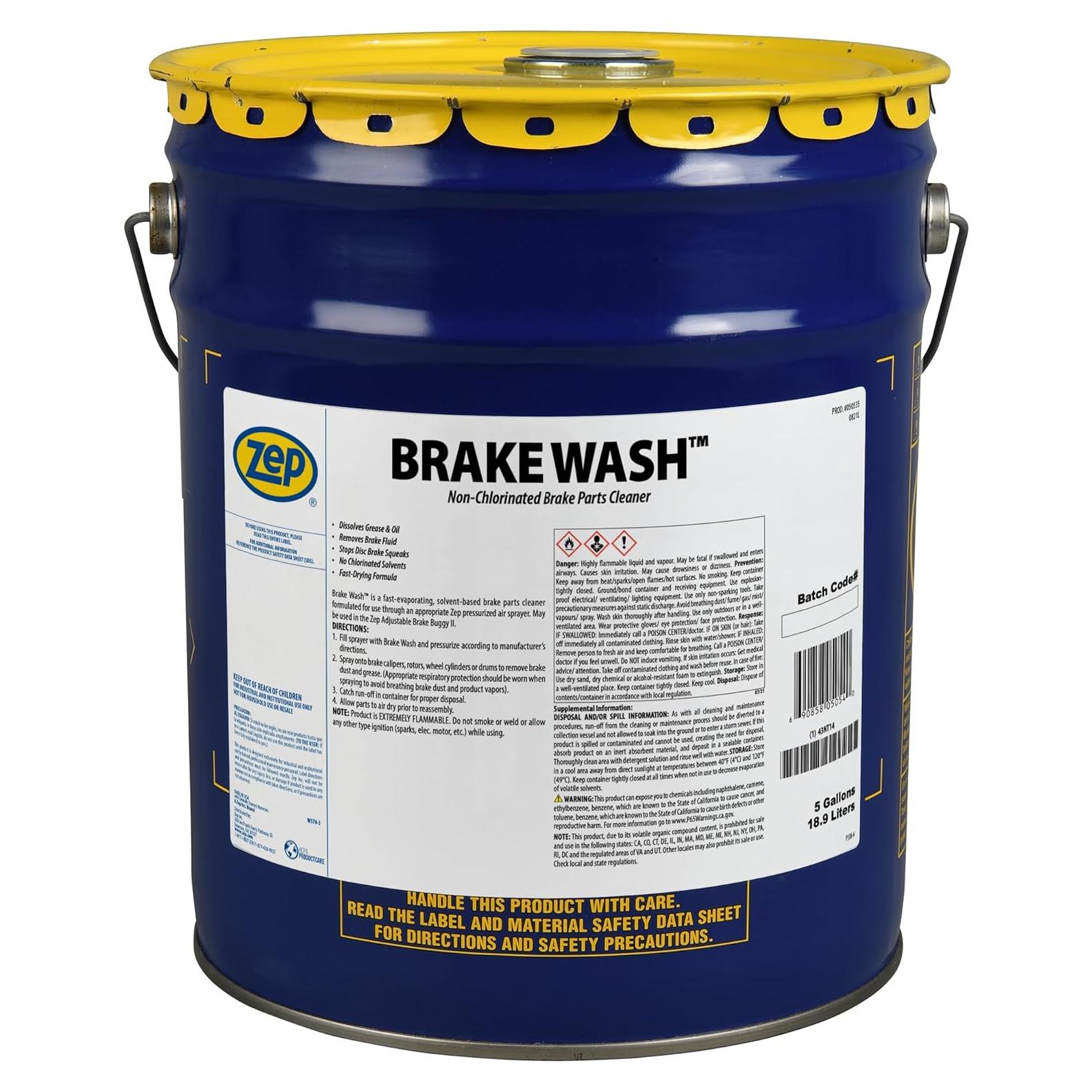 Limpiador de Frenos Zep 50535 - 19 Litros, Sin Cloruro, Rápido