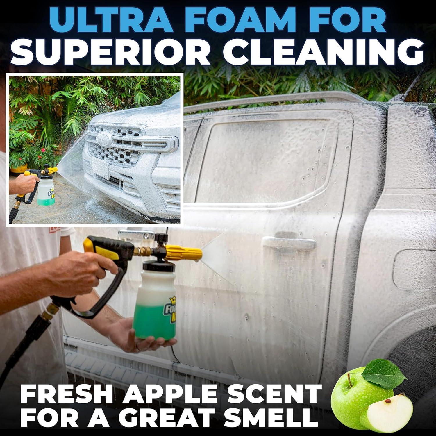 Jabón de Lavado de Autos Flowgenix 473 ml - Espuma Ultra y Fragancia de Manzana