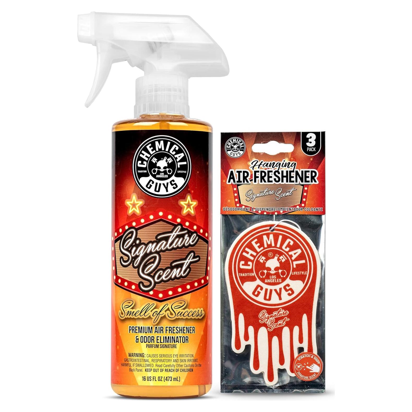 Ambientador y Eliminador de Olores Chemical Guys 473 ml con 3 Colgantes