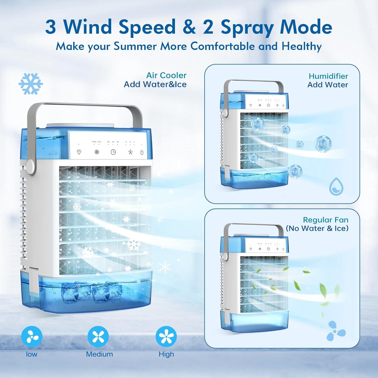 Acondicionador de Aire Mini RCCVEI 3 Velocidades Azul 1600ml