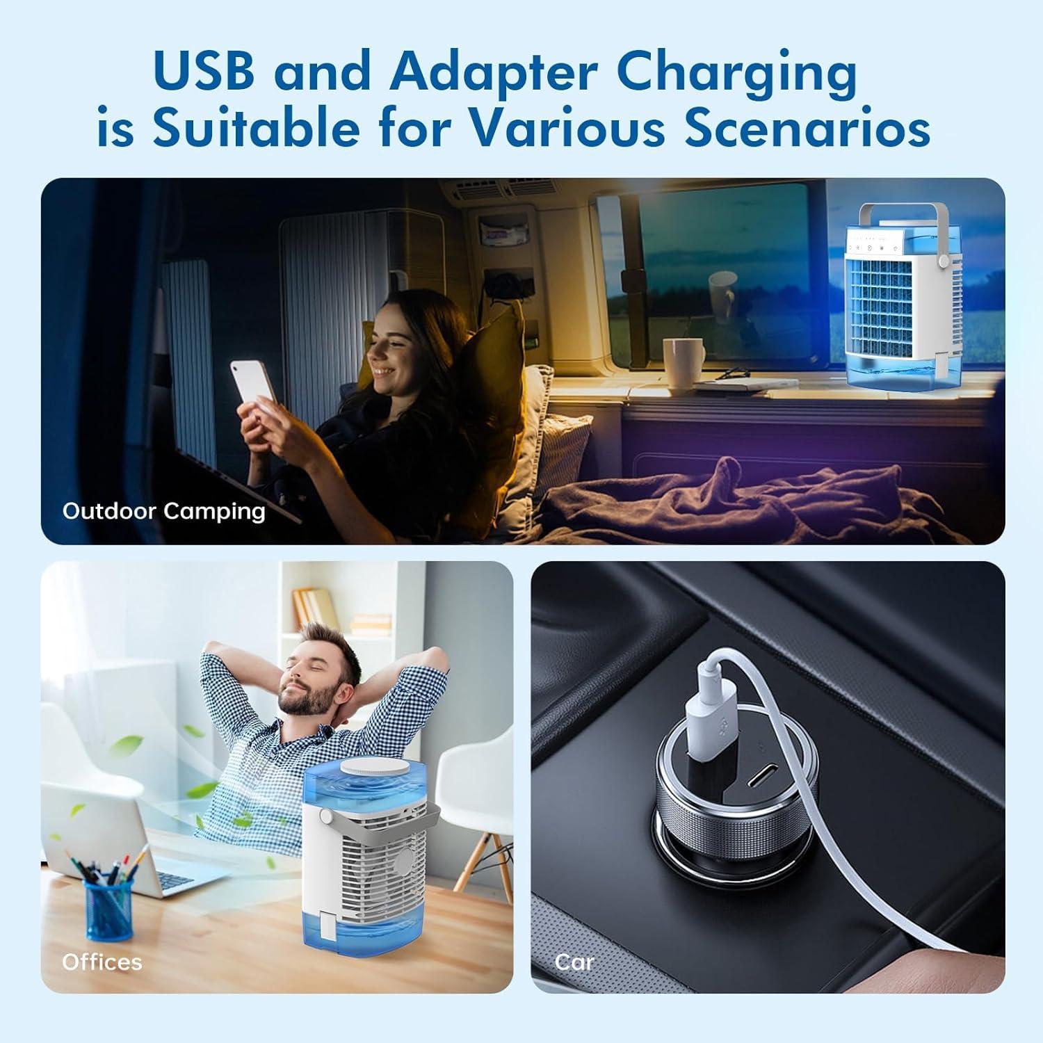 Acondicionador de Aire Mini RCCVEI 3 Velocidades Azul 1600ml