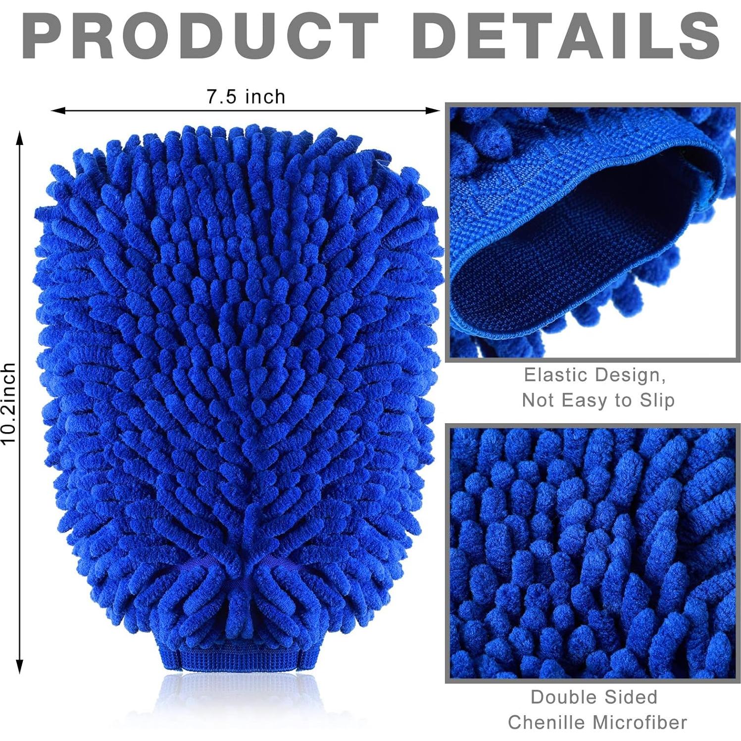 Riakrum 12 Mitones de Microfibra para Lavado de Autos 25.9x19.1cm