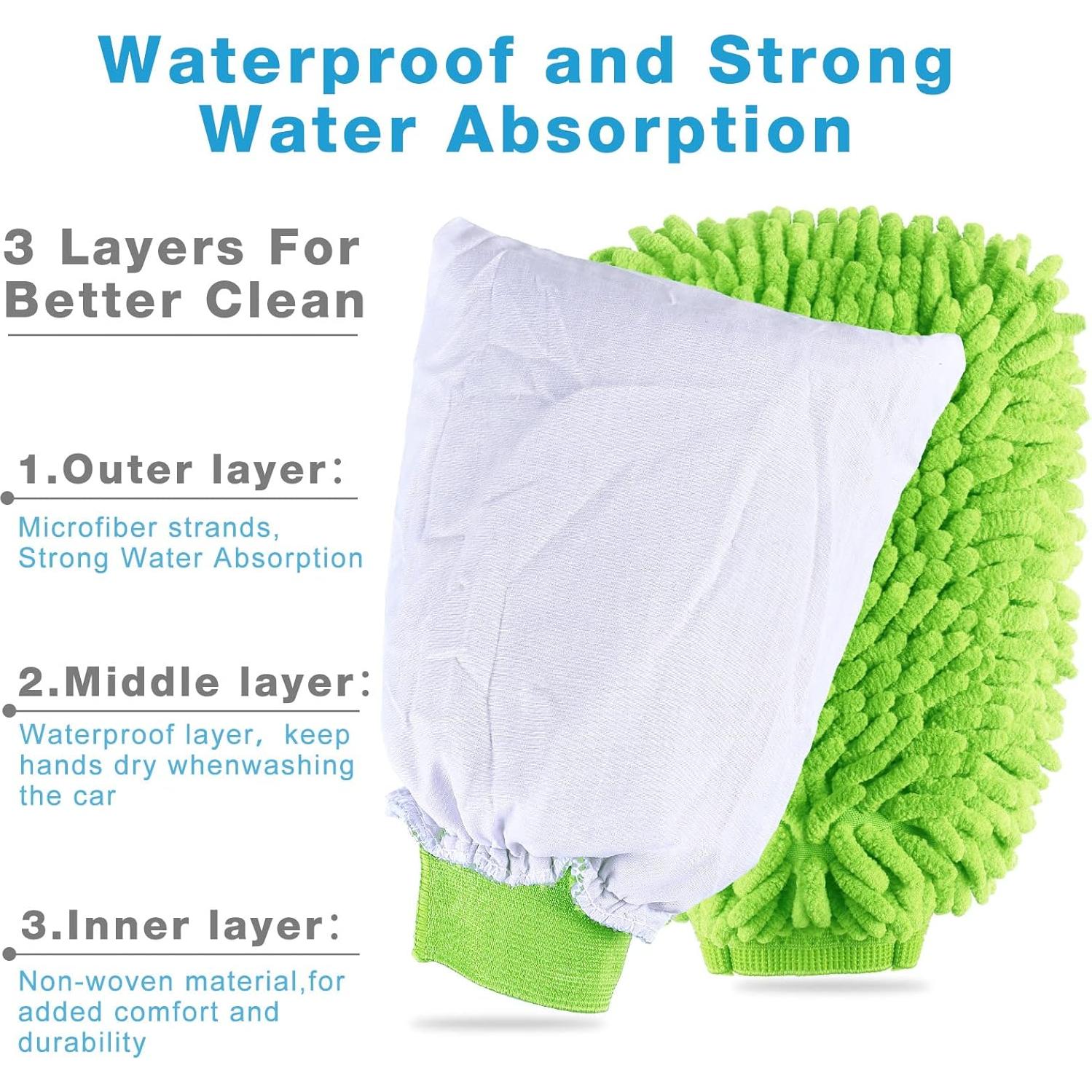 Riakrum 12 Mitones de Microfibra para Lavado de Autos 25.9x19.1cm