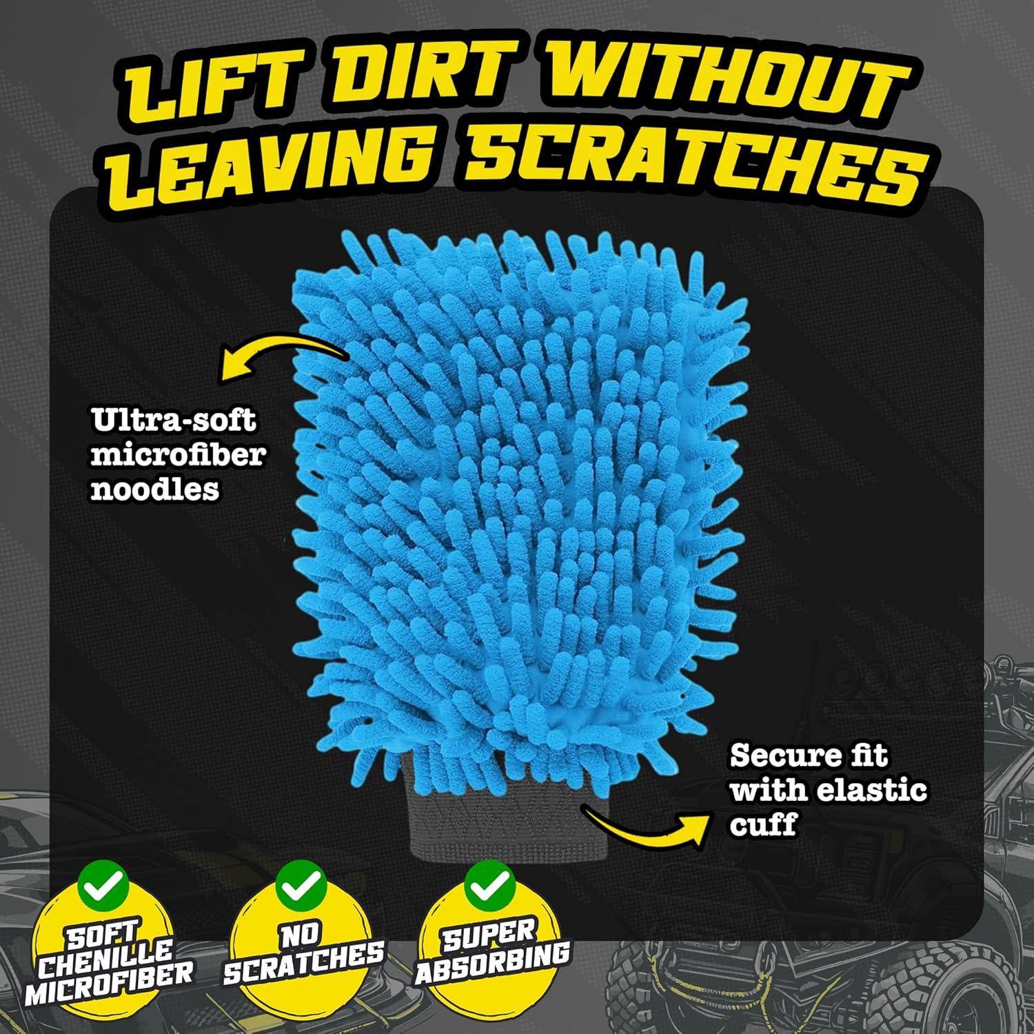 Kit de Limpieza de Autos Salty Captain - Mitón y Toalla XL Microfibra