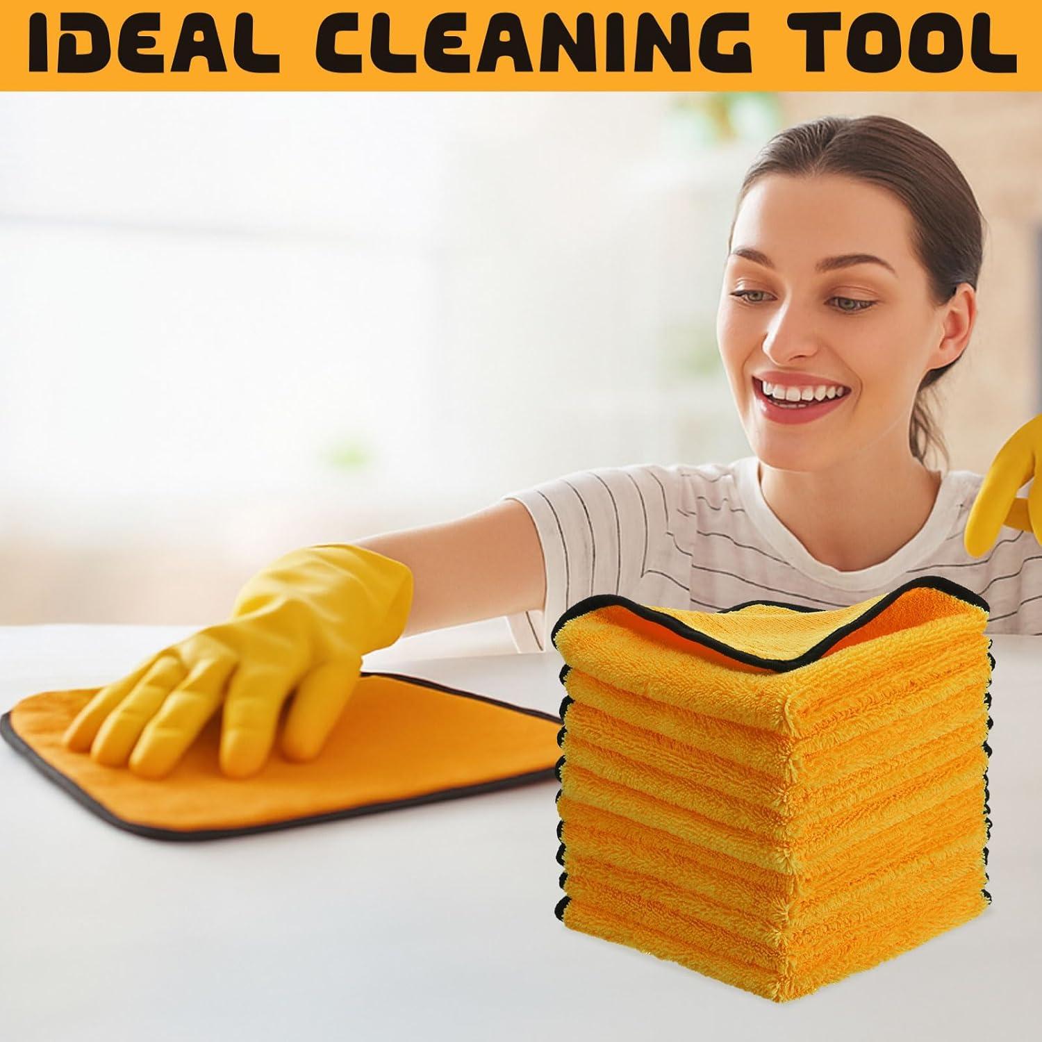 Toallas de Microfibra Tallew 12 Pcs 40x40 cm Amarillo